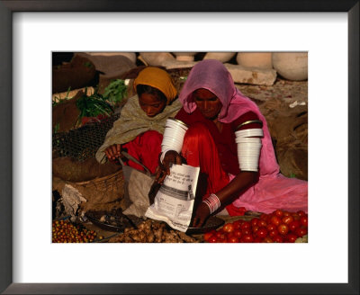 Women Selling Vegetables And Nuts At Jaisalmer Street Market, Jaisalmer, Rajasthan, India by Jane Sweeney Pricing Limited Edition Print image