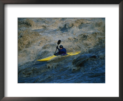 Whitewater Kayaker Paddling Flooded Shenandoah River, Virginia by Skip Brown Pricing Limited Edition Print image