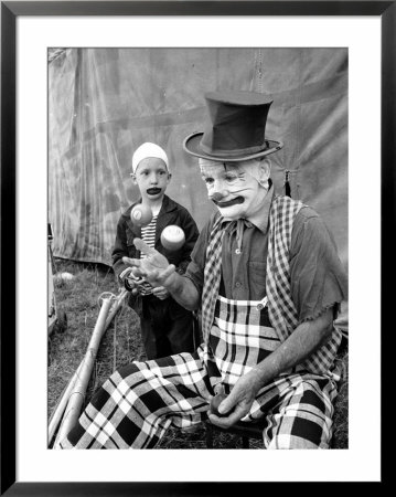 Toby Boas, An Aspiring Clown, Getting Some Juggling Lessons From Veteran Clown Jimmy O'donnell by Francis Miller Pricing Limited Edition Print image