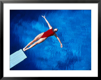 Aerial Of Woman Diving From A Diving Board by Rick Raymond Pricing Limited Edition Print image