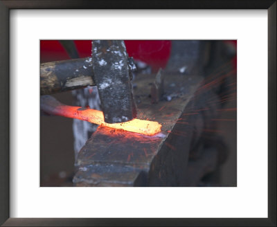 Knife Maker Forging Steel Blank, Norway by Russell Young Pricing Limited Edition Print image