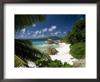 Tropical Beach Scene, Anse Patates, La Digue, Seychelles by Lee Frost Pricing Limited Edition Print image