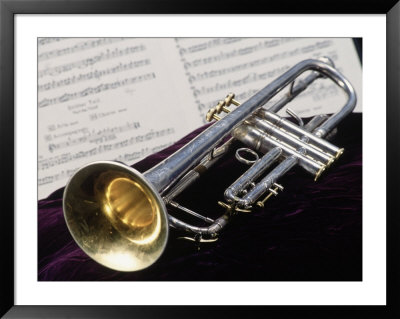 Silver Trumpet With Music Sheet by Bob Winsett Pricing Limited Edition Print image