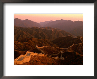 Hills And Great Wall Of China At Dusk, Badaling, China by Nicholas Pavloff Pricing Limited Edition Print image