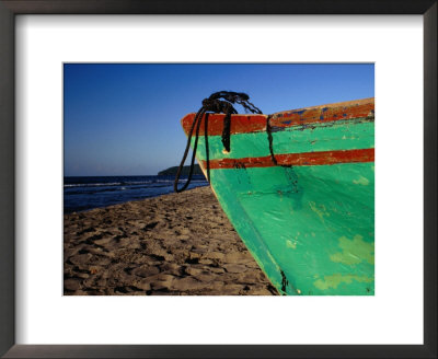 Weathered Wooden Boat Prow On Beach, Tela, Atlantida, Honduras by Jeffrey Becom Pricing Limited Edition Print image