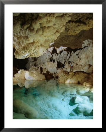 Art Palmer At Lake Of The Clouds In Carlsbad Caverns Lower Cave by Stephen Alvarez Pricing Limited Edition Print image