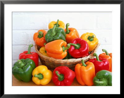 Sweet Peppers In And Around Basket by David Ball Pricing Limited Edition Print image