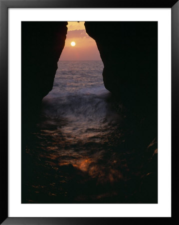 Rosh Hanrikra Grotto At Sunset, Israel by Jerry Ginsberg Pricing Limited Edition Print image