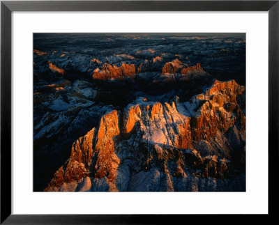 Overhead Of Setting Sun And A Dusting Of Snow, On The White, Pink And Red Rocks, Zion National Park by Jim Wark Pricing Limited Edition Print image