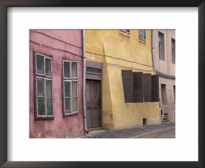 Village Alley And Buildings In Sighishoara, Romania by Gavriel Jecan Pricing Limited Edition Print image