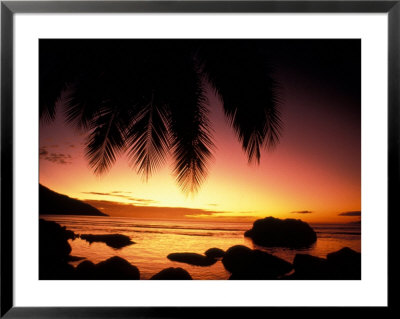 Tropical Sunset On Beauvallon Bay, Seychelles by Nik Wheeler Pricing Limited Edition Print image