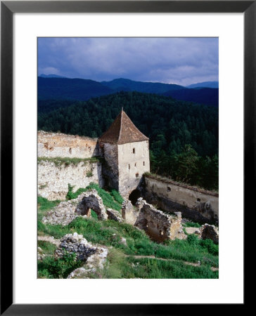 Watchtower And Walls Of Rasnov Castle, Brasov, Romania by Martin Moos Pricing Limited Edition Print image