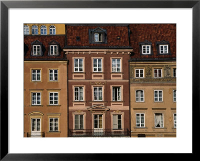 Facade Of Buildings In Stare Mistro, Old Town Square, Warsaw, Mazowieckie, Poland by Mark Daffey Pricing Limited Edition Print image