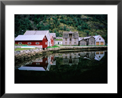 Old Laerdal Reflected In Water, Laerdal, Norway by Cornwallis Graeme Pricing Limited Edition Print image
