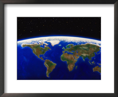 Space Illustration Of Earth by Ron Russell Pricing Limited Edition Print image