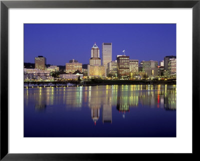 Skyline Of Portland Oregon At Night by Fogstock Llc Pricing Limited Edition Print image
