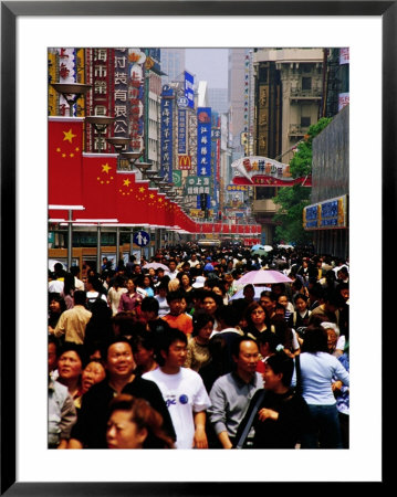 Pedestrians On Nanjing Donglu Shopping Mall, Shanghai, China by Krzysztof Dydynski Pricing Limited Edition Print image