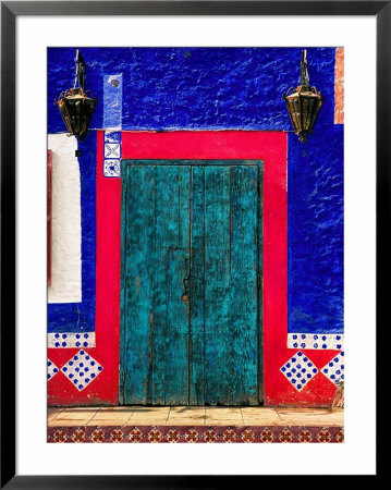 Detail Of Colorful Wooden Door And Step, Cabo San Lucas, Mexico by Nancy & Steve Ross Pricing Limited Edition Print image