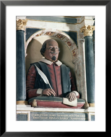 William Shakespeare's Bust, Holy Trinity Church, Stratford Upon Avon, Warwickshire, England by Adam Woolfitt Pricing Limited Edition Print image
