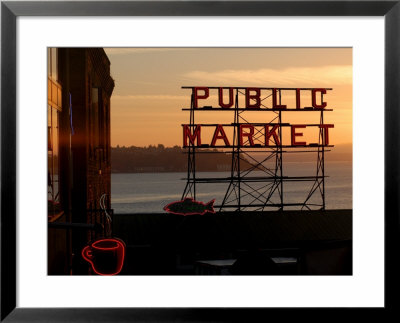 Pike Place Market And Puget Sound, Seattle, Washington State by Aaron Mccoy Pricing Limited Edition Print image