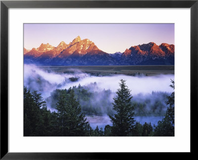 The Grand Tetons From The Snake River Overlook At Dawn, Grand Teton National Park, Wyoming, Usa by Dennis Flaherty Pricing Limited Edition Print image