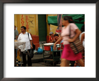 People On Street In City Centre, San Salvador, El Salvador by Anthony Plummer Pricing Limited Edition Print image