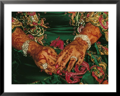 A Brides Hands Respendent With Jewels And Decorated With Henna by James L. Stanfield Pricing Limited Edition Print image