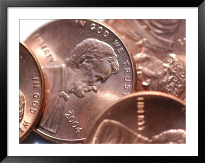 Close View Of Several Copper Pennies by Stacy Gold Pricing Limited Edition Print image