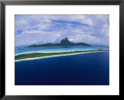 Center Of Bora Bora And Outer Rim As Seen From A Helicopter by Todd Gipstein Pricing Limited Edition Print image