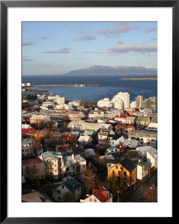 City Centre With Harbour In Background, Reykjavik, Iceland by Jonathan Smith Pricing Limited Edition Print image