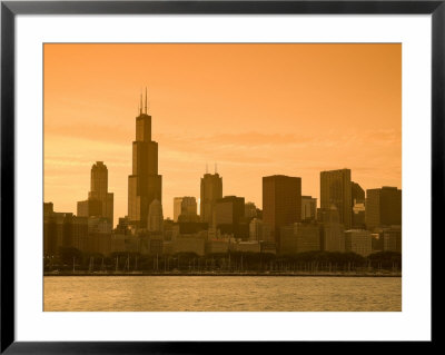 Lake Michigan And Skyline Including Sears Tower, Chicago, Illinois by Alan Copson Pricing Limited Edition Print image