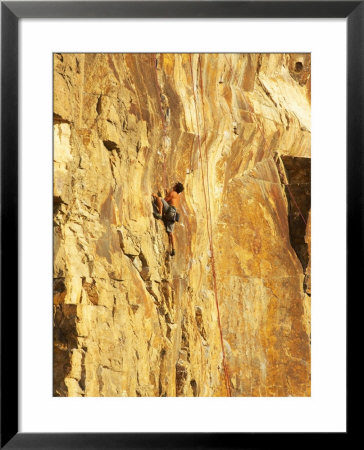 Rock Climbing By Brisbane River, Brisbane, Queensland, Australia by David Wall Pricing Limited Edition Print image