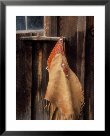 Chaps Hang On Wooden Ranch Outbuilding by Brent Bergherm Pricing Limited Edition Print image