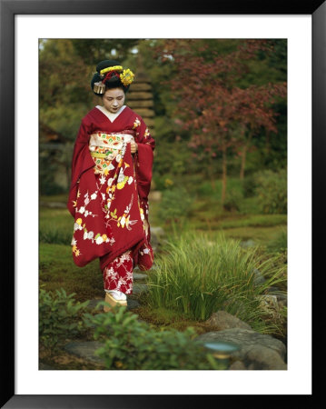 Kimono-Clad Geisha In A Park by Eightfish Pricing Limited Edition Print image