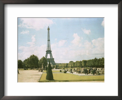 View Of The Eiffel Tower From A Park by W. Robert Moore Pricing Limited Edition Print image