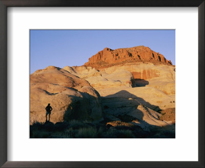 A Hikers Shadow Falls Upon A Rock Face Near The Rainbow Trail In Utah by Bill Hatcher Pricing Limited Edition Print image