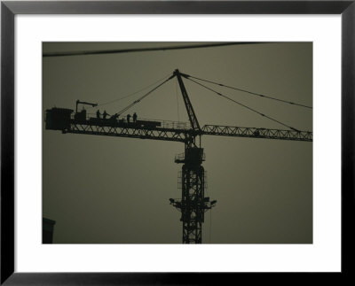 Men Atop A Construction Crane In Beijing by Eightfish Pricing Limited Edition Print image