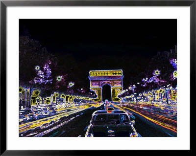 Champs Elysees And Arc De Triomphe, Paris, France by Bill Bachmann Pricing Limited Edition Print image