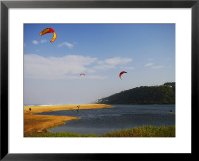 Kite Surfing On The North Coast Near Umhlali, South Africa by Roger De La Harpe Pricing Limited Edition Print image