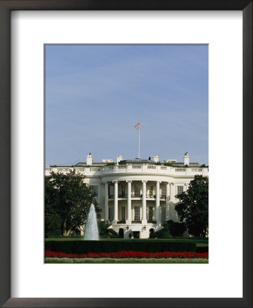 The South Side Of The White House With A Security Guard On The Roof by Taylor S. Kennedy Pricing Limited Edition Print image