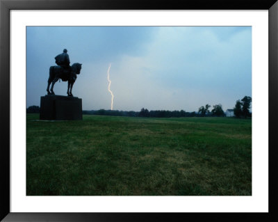 The Stonewall Jackson Statue Looks Towards A Bolt Of Lightning by Sam Abell Pricing Limited Edition Print image