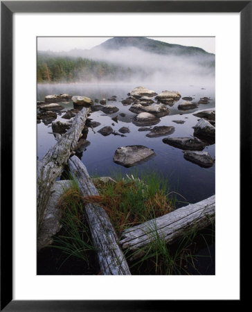 Foggy Early Morning Shot Of Pogy Pond In Baxter State Park, Maine by Phil Schermeister Pricing Limited Edition Print image