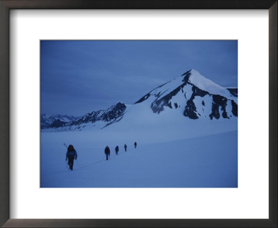 Mountain Climbers Hike Through The Snow In The St by George F. Mobley Pricing Limited Edition Print image
