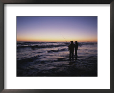 Fishermen Surf Fish For Red Drum At Dawn by Stephen Alvarez Pricing Limited Edition Print image