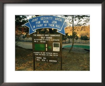 Sign For A Single-Hole Golf Course At Camp Bonifas On The Dmz by Michael S. Yamashita Pricing Limited Edition Print image