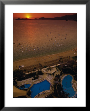 Sunset Over Acapulco Bay, Acapulco, Mexico by Walter Bibikow Pricing Limited Edition Print image