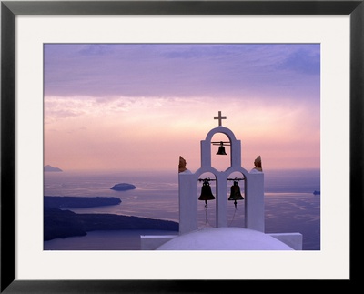 Belltower At Sunrise, Mykonos, Greece by Keren Su Pricing Limited Edition Print image