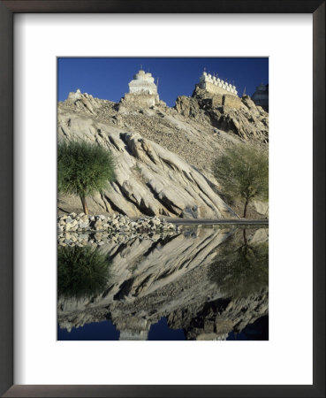 Reflections Of Buddhist Shrines, Royal Palace, And Fort Shey, India by John & Lisa Merrill Pricing Limited Edition Print image
