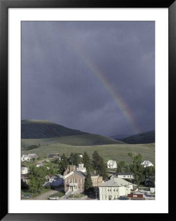 Rainbow Behind Old Mining Town Of Virginia City, Montana, Usa by John & Lisa Merrill Pricing Limited Edition Print image