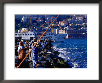 Men Fishing On Bosphorus River, Istanbul, Turkey by Phil Weymouth Pricing Limited Edition Print image
